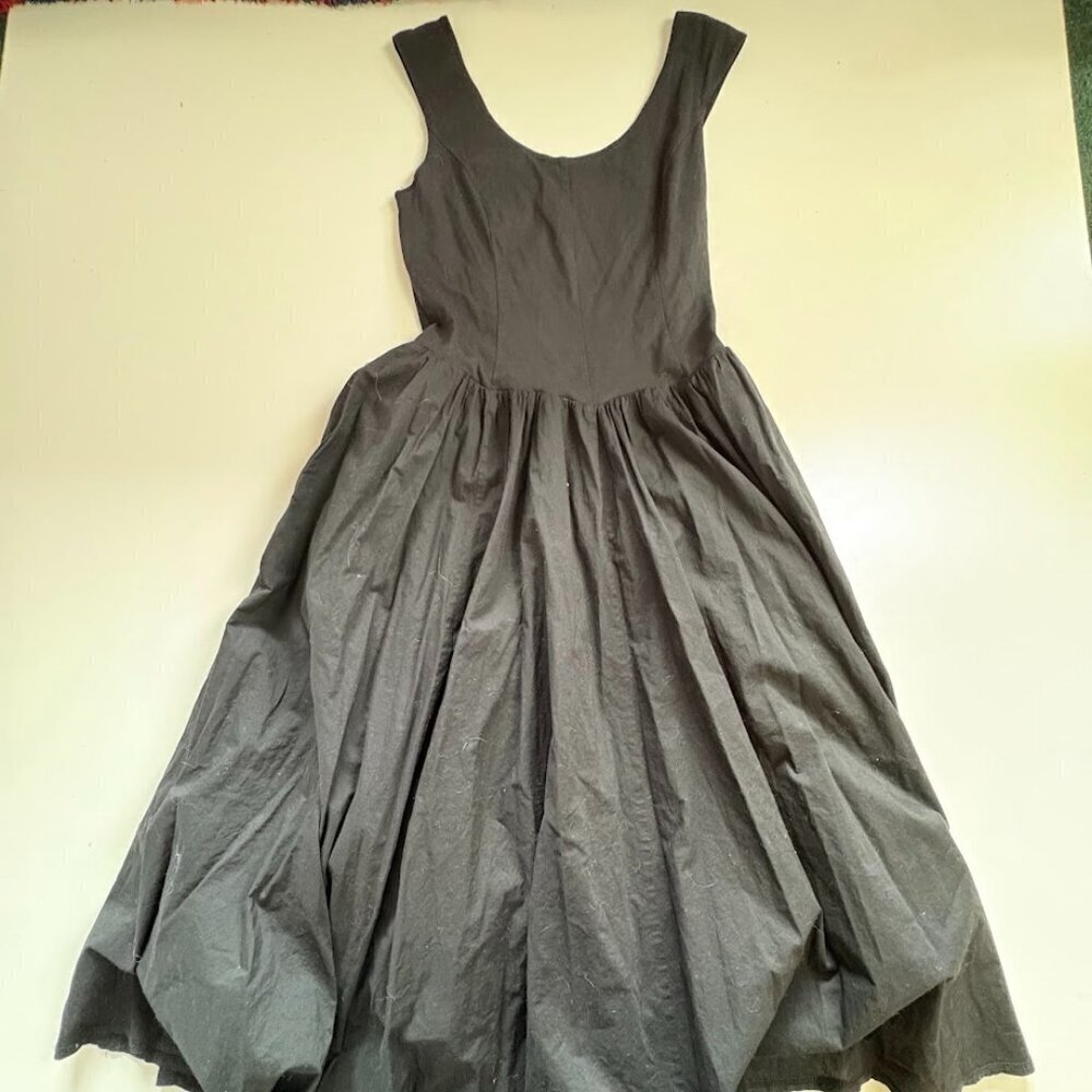La Vie Rebecca Taylor Voile Jersey Dress 100% Cotton Scoop Neck Midi Swingy Med - Picture 5 of 14